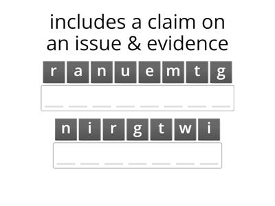 Argumentative Vocabulary