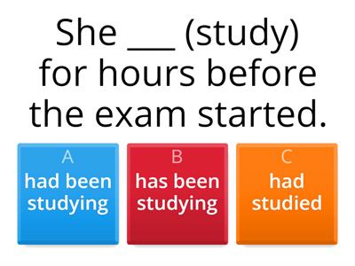 PAST PERFECT CONTINUOUS QUIZ