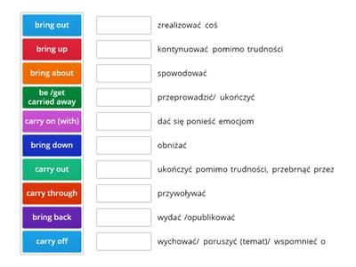 Phrasal verbs- bring,carry