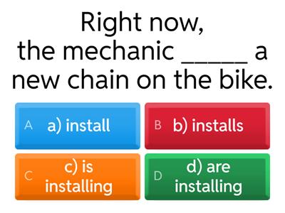 Simple Present vs Present Progressive Quiz