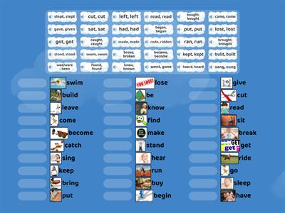 Past simple Irregular verbs