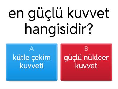 Doğadaki Temel Kuvvetler Test