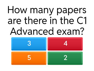 C1 Cambridge Exam Structure Quiz