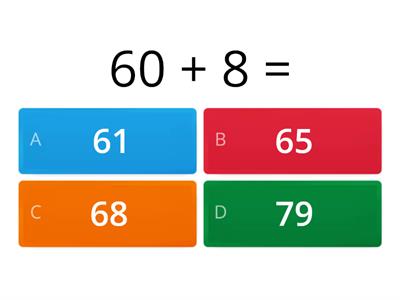 Addition Challenge - addition of 2 digit and 1 digit numbers.