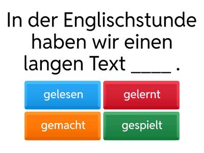 In der Schule: Perfekt/Partizip II