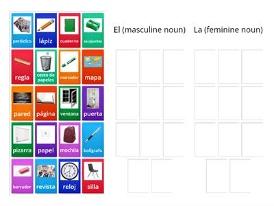 Gender of nouns (Spanish 1 2A)