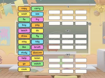 WW2. unit 1.2 Present Simple -s, -es, -ies 