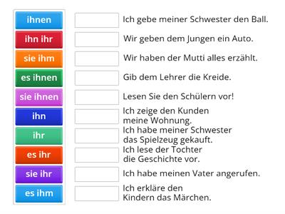 Personalpronomen Dativ+Akkusativ