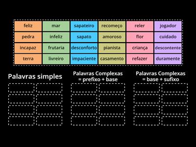Palavras Simples e Palavras Complexas