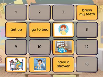 daily routines memotest