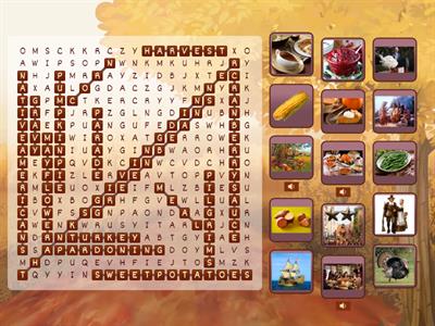 Thanksgiving wordsearch 
