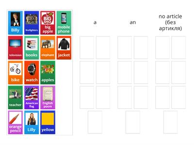 Article (a/an) -No article