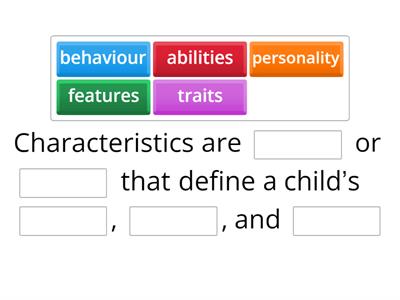 Key Child Development vocabulary
