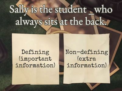 Defining/Non-defining relative clauses