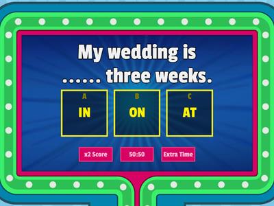   Prepositions of Time  - IN ON AT