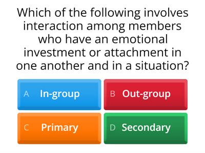 UCSP Social Group Quiz