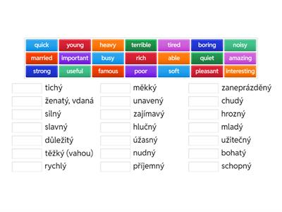 KET - VOCABULARY - ADJECTIVES - feelings, experiences, opinions