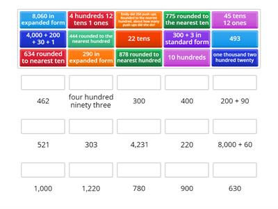 3rd grade- Rounding Matching