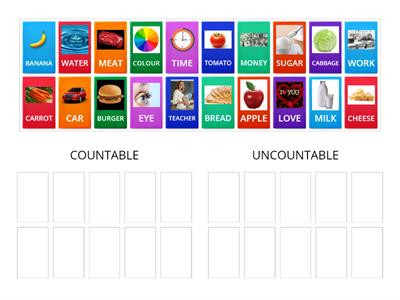 UNCOUNTABLE AND COUNTABLE NOUNS