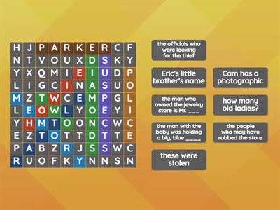 Cam Jansen BK 1 Ch 1 Vocab