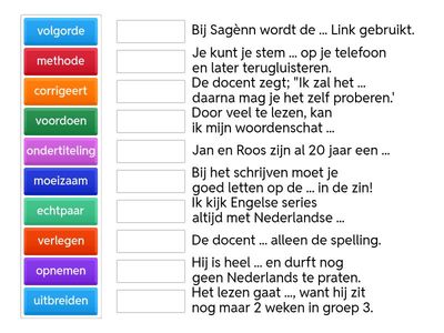 Thema 5 - taak 3 - woorden (Link A2-B1)