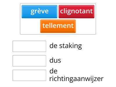 ongekende woorden tekst Frans
