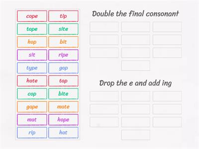 Drop the e or double the consonant?