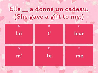 Les objets indirects en français