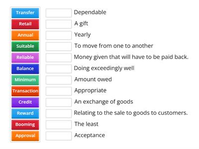 Linc 4-5 Budgeting Vocabulary Practice