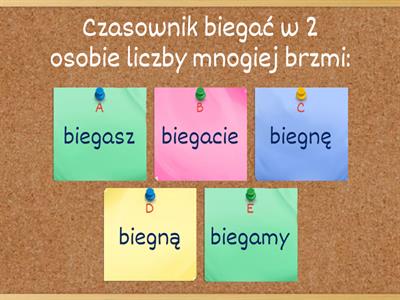 Czasownik  odmiana przez osoby, liczby, czasy i rodzaje