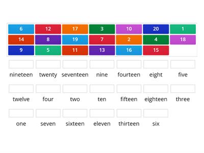 number word match 1-20