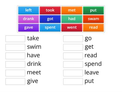 ENGLISH CLASS A2 UNIT 3 IRREGULAR VERBS