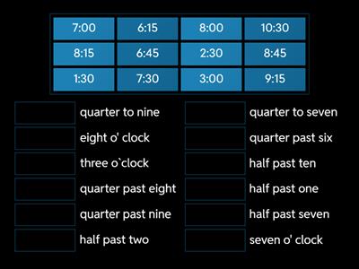  Digital time - word match