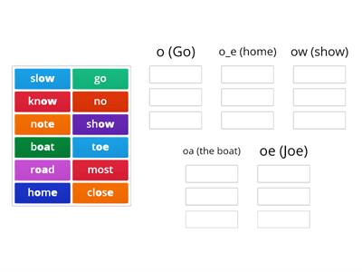 Long o Sound Sort