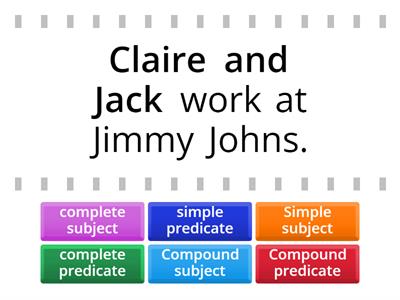 simple, compound, and complete subjects and predicates.