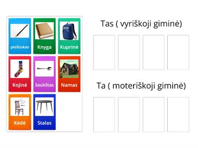 Daiktavardis. Sugrupuok.