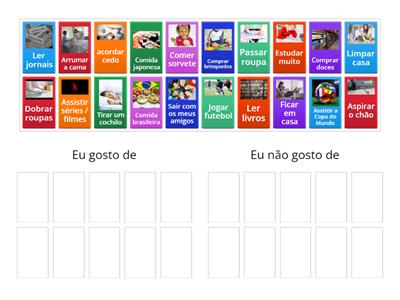 Verbo gostar: gosto e não gosto