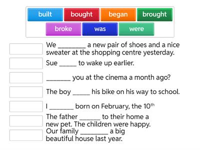 Irregular words B letter