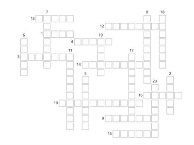 Crossword Classroom Items