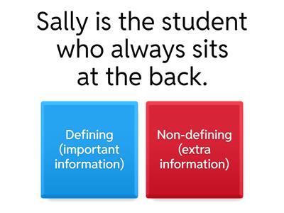 Defining & Non-defining relative clauses