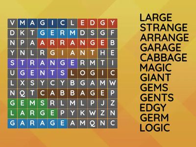 Stage 4 List 2 Wordsearch