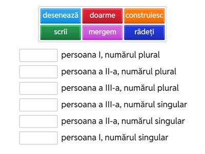 VERBUL (clasa a IV-a) - Potrivește analiza gramaticală  cu verbul corespunzător