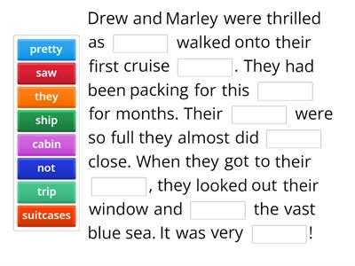 UFLI Lesson 91: ew, ui, ue /ū/ Cruise Ship Trip 
