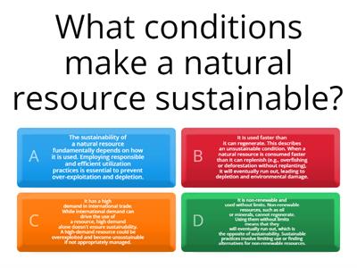 Geography 9 L2.6 Sustainability of Selected Resouces