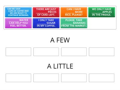 Desafio 3 - A FEW or A LITTLE [countables and uncountables]