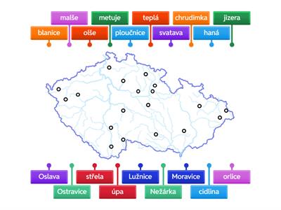 Slepá mapa řek čr 4