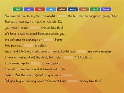 money verbs