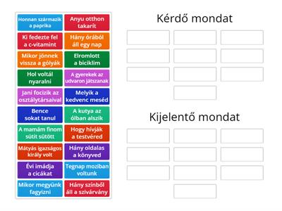 Kérdő és kijelentő mondatok