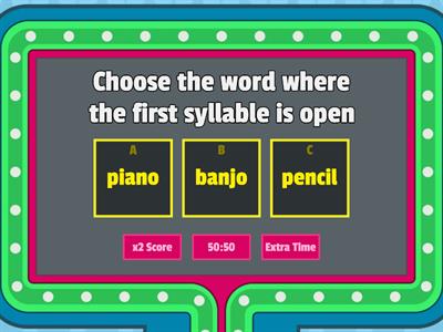 Open and Closed Syllables