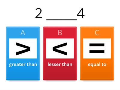  Greater than / Lesser than/ Equal to Numbers